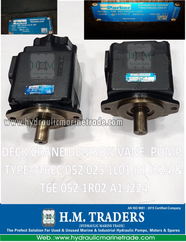 Used DENISON VANE PUMP T6E 052 1R02 A1 J224 & T6EC 052  Hydraulic